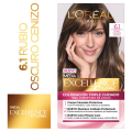 LOreal Paris Excellence Creme Hair Color 6.1-  (Rubio Oscuro  Cenizo) -162.5g. 