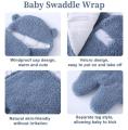 Newborn Baby Hooded Blanket Sleeping Bag Sack Swaddle Infant Winter Warm Fleece Receiving Blanket with Legs Knit Stroller  Wrap ( 0-8 ) Month. 