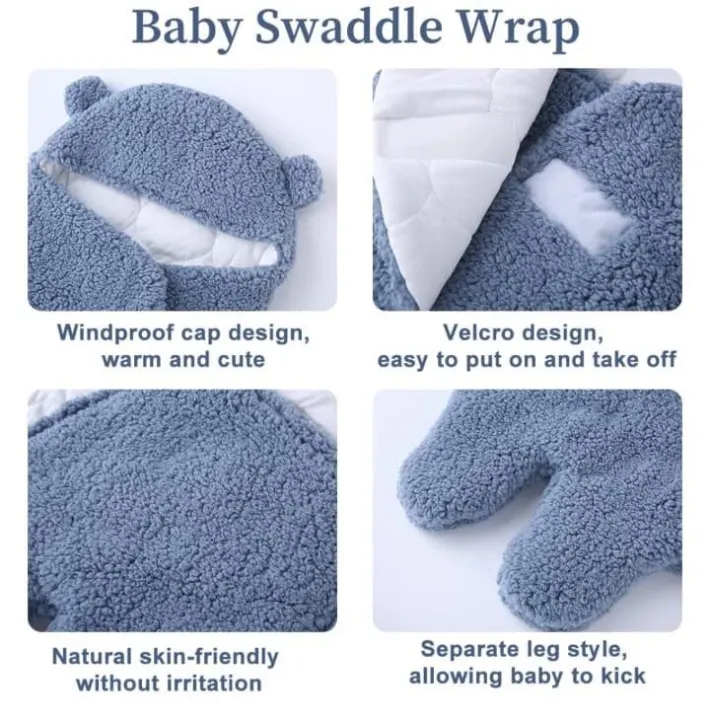 Newborn%20Baby%20Hooded%20Blanket%20Sleeping%20Bag%20Sack%20Swaddle%20Infant%20Winter%20Warm%20Fleece%20Receiving%20Blanket%20with%20Legs%20Knit%20Stroller%20%20Wrap%20(%200-8%20)%20Month%20-%20Image%207