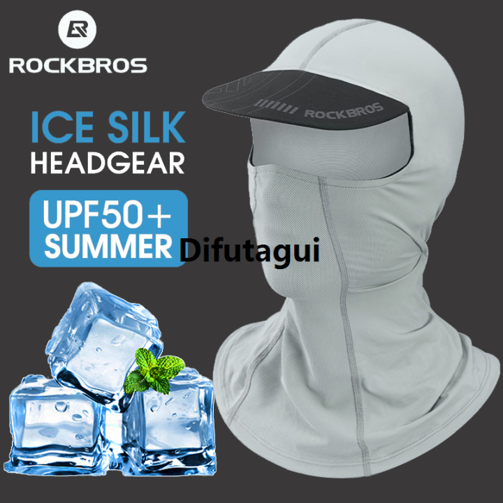 Difutagui ROCKBROS Men's Women's Balaclava Summer Cool Ice Silk Full Face Mask Hot Selling Cycling Cap Sun Protection Bike Motorcycle Mask Fishing Hat