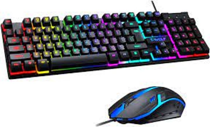 Rainbow RGB Backlit Wired Gaming Mechanical Keyboard and Mouse With Combo