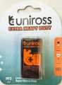 Uniross 9 Volt Extra Heavy Duty battery (Non-Rechargeable). 
