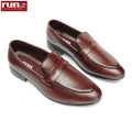 Run Shoes  Coffee Color Leather Party Wear / Formal Shoe For Men (2258). 