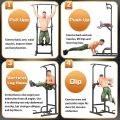Dip Station Home Indoor Gym Power Tower Adjustable Pull-Up Bar Multi-Functional Training Equipment Height Fitness Workout Station Strength Exercise Pull Up Bar Pull Up Stand ( Back Support not Included). 
