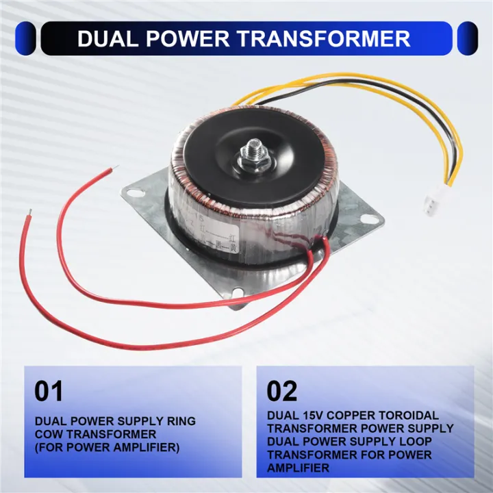 Dual 15V Copper Toroidal Transformer Power Supply Dual Power Supply ...