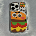 Emoji French Fries Burger Couples Case Compatible for IPhone 7Plus 8Plus 11 15 14 12 13 Pro Max 6 7 Plus XR XS Max X SE 2020 Soft Cover. 