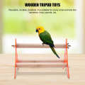 Bird Cage Stand, Orange Wooden Tripod Bird Parrot Table Toys Table Stand Portable For Outboard Tripod. 