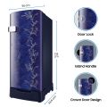 SAMSUNG RR20C2Z226U/IM 192 Litres Single Door Refrigerator with Stylish Grande Design (Flower Pattern Blue). 