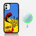 Ukraine Flag Ukrainian girl Phone Case Magesafe Magnetic Wireless Charge Case For iPhone 11 12 13 14 15 Pro Max Plus Mini. 