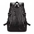 PU Leather Men School , College and Laptop Backpack - Black | Fashion School Laptop Backpack For Men. 