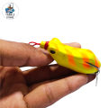 Top Water 6.5cm 12g Soft Frog Fishing Bait Top Water Frog Lures Kit With Double Hook Sequins Color Yellow. 