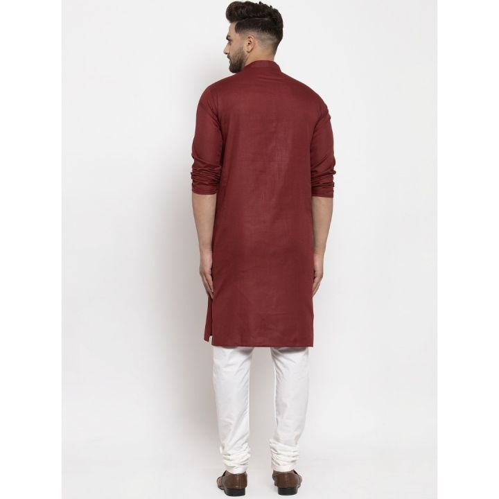 Maroon%20Solid%20Kurta%20Pajama%20Set%20For%20Men%20-%20Maroon%20%7C%20Fashion%20%7C%20Kurtha%20For%20Men%20%7C%20Pajamas%20Set%20For%20Men%20%7C%20Men'S%20Wear%20-%20Image%202