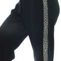 Black Cotton Side White Border Design Pant For Women. 