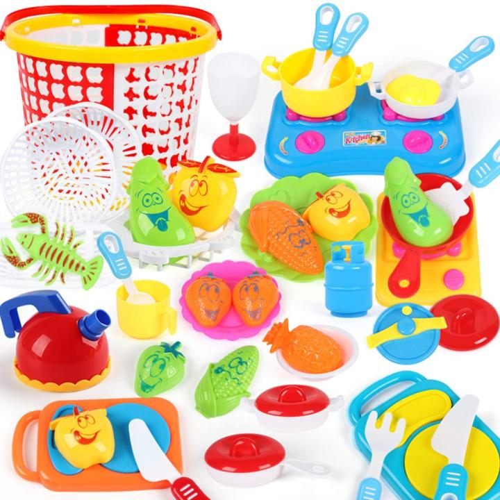 Children Cute Cartoon Simulation Kitchenware Kitchen Pretend Play Cooking Set For Kids(Random Color And Parts) Set Toys