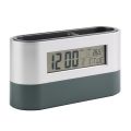 2 In 1 Multifunctional Digital Snooze Alarm Clock Pen Holder Calendar Temperature Display Home Office With Holder Functions. 