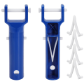 NAMUNY 2 Pcs Pool Vacuum Handle with 4 Pcs Butterfly V-Clips and Pins Fits for Pool Spa Vacuum. 