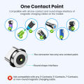 TOPK 5-Pack Magnetic Plug Connector Universal Round Magnetic Cable Type C Micro USB Magnet Replacement Parts for Mobile Phones. 