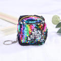 blue Coin purse for girls Shiny Sequins Purple Color-changing coin bag Mini wallet with sequins for Kids' accessories Fashion accessories Coin storage Keychain attachment Small gift. 