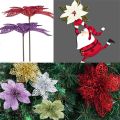 10pcs 6" Fashion Wedding Birthday Glitter Hollow Christmas Flowers Xmas Tree Decorations. 
