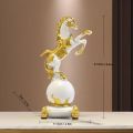 New Resin Feng Shui Lucky Horse Statue Good Luck Small Office Ornaments Attract Wealth Horse Sculpture Living Room. 