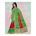 Red/Green Cotton Tulsi Sathi Saree For Women - 008. 