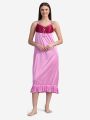 Fancyra Set Of Two Piece Satin Silk Women Nighty Nightwear With Outer Robe. 