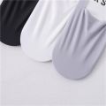 New 6 Pcs=3 Pairs Ultra-thin Men's Summer Ice Silk Boat Socks Male Shallow Mouth Silicone Invisible Socks Cotton Bottom. 