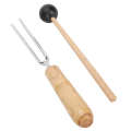 256HZ Tuning Fork with Wooden Hammer for Physical Experiment Teaching Nerve Test. 