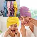 Hair Drying Towel Microfiber Hair Towel Wrap with Buttons Super Absorbent Twist Turban Shower Gift for Kids and Women. 