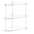 Acrylic Triangle End Table - 3 Tier Corner Side Table - Small Corner Table for Living Room, Bedroom, Bathroom. 