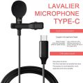 Lavalier Microphone USB C Professional Lapel Clip-on Mic Android Type-C Device. 