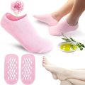 Moisturizing Silicone  Spa Gel Socks  for Dry Cracked Feet 1 pair Pink. 