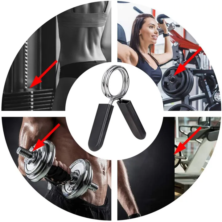 NAMUNY%208Pcs%2095mm%20Black%20Bearing%20Pulley%20Wheel%20Cable%20&%206%20Pack%201%20Inch%20(25%20mm)%20Barbell%20Clip%20Clamps-Dumbbell%20Spring%20Collars%20-%20Image%208