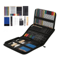 Professional Color Pencil Set for Drawing and Sketch with 72Pcs Graphite Color Pencil Charcoal Rod Tool Zipper Canvas 29.5 X 21 X 4cm. 