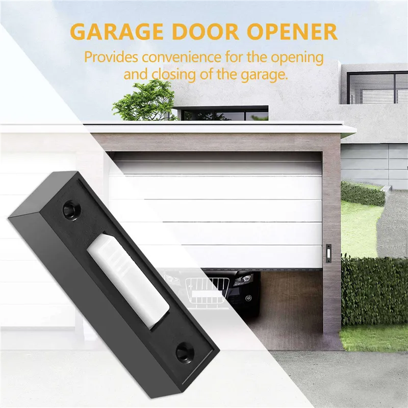 Universal Garage Door Opener Wall Switch 41A4166 – Lighted Push Button, Soft Green Glow, Black Finish With White Center, Low Voltage Hardwired