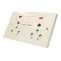6A 3 Pin Dual Switch Socket Shuttered With IND.. 