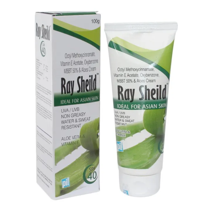 Ray%20Shield%20Sunscreen%20UVA%20/%20UVB,%20SPF%2040,With%20Aloevera%20And%20Vitamin%20E,%20IDEAL%20FOR%20ASIAN%20SKIN,%20100g%20-%20Image%203