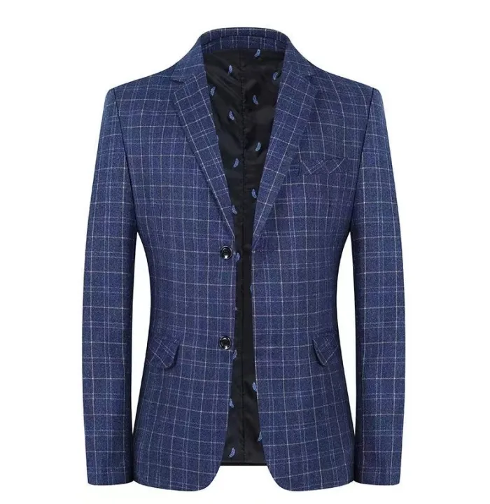 Modern%20Coat%20Cotton%20Mix%20Check%20Printed%20Blazer%20with%20Two%20Buttoned%20for%20Men%20-%20Image%202