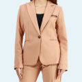 Boss Lady Single Button Classic Light Brown  Formal Coat and Pant Set For Women. 