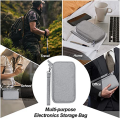 Data Cable Storage Bag Water Resistant Double Layers Pouch Carry Case for Cord,Phone,Charger. 
