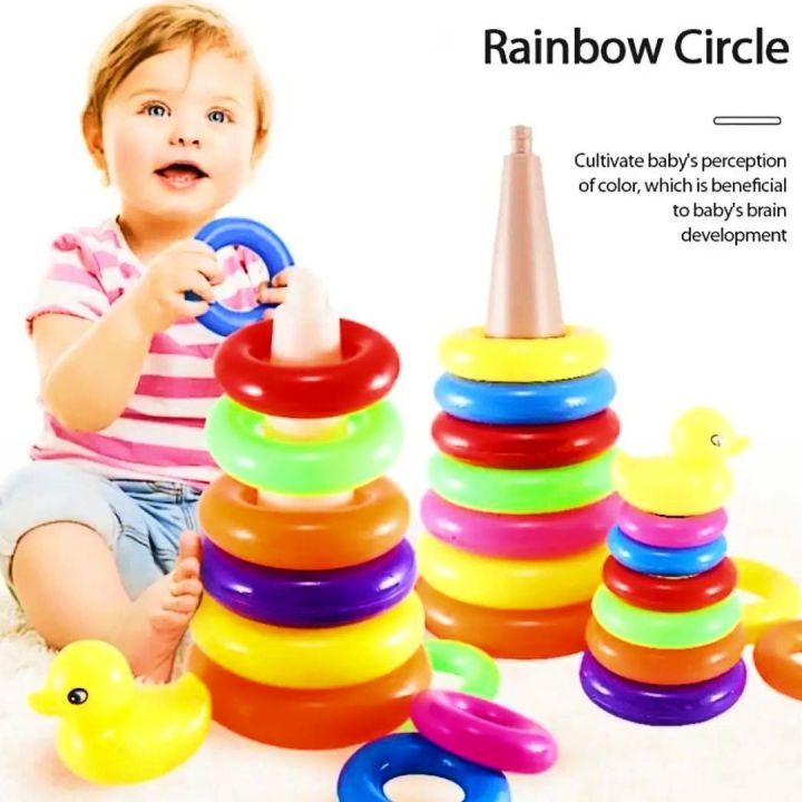 5 Colourful Stacking Ring Tower