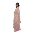 Baby Pink Beautiful Embroidery Work Sarahara Set For Women. 