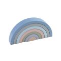 Portable Wooden Rainbow Building Blocks Rainbow Colors DIY Wood Stacker Toy Color Cognitive Stacking Design Arch Bridge Blocks Children Learning. 