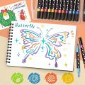 Durable 24/48/72/96 Colors Flash Marker Pen Two-color Double-headed Fluorescent Pen Bold Pearlescent Student Painting Pen for Stone Painting Card Making Scrapbooking. 