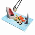 Ceramic Rectangular Design Sushi Plate and Cheese Board, Perfect for Kitchen Table Decor. 