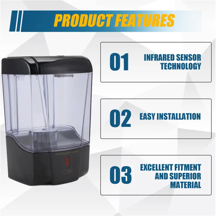 Automatic%20Soap%20Dispenser,%20Touchless%20Infrared%20Motion%20Sensor,%20700Ml%20Wall%20Mount%20Hand%20Free%20for%20Bathroom%20Kitchen%20Hotel%20-%20Image%204