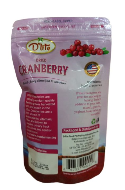 Dlite%20Dried%20Cranberry%20150g%20-%20Image%202