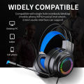 G60 Wired Headphone Bass Colorful Lights 3.5mm 7.1 Surround Sound Gaming Headset with Mic for Gamer. 