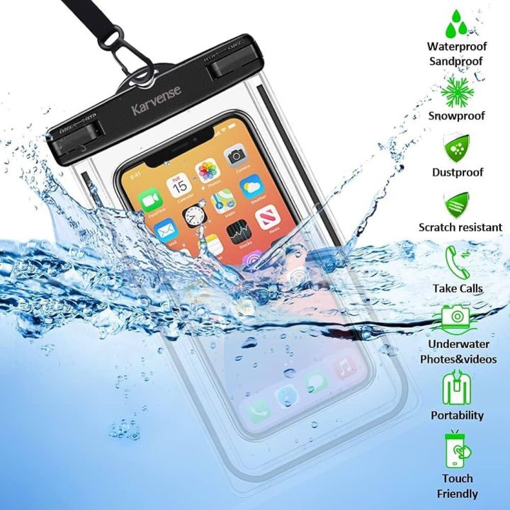 100% Waterproof Clear Screen Touchable Mobile  Phone Cover For Rainy Day - Mobile Phone Cover ( Color May Vary )