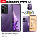 3 in 1 For Infinix Note 50 Pro 4G Shockproof Phone Case for Infinix Note 50 Hot 50 5G Hot 50 Pro 4G Hot 50i Ceramic Frosted Film+Camera Lens Film. 
